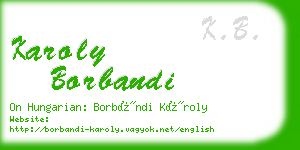 karoly borbandi business card